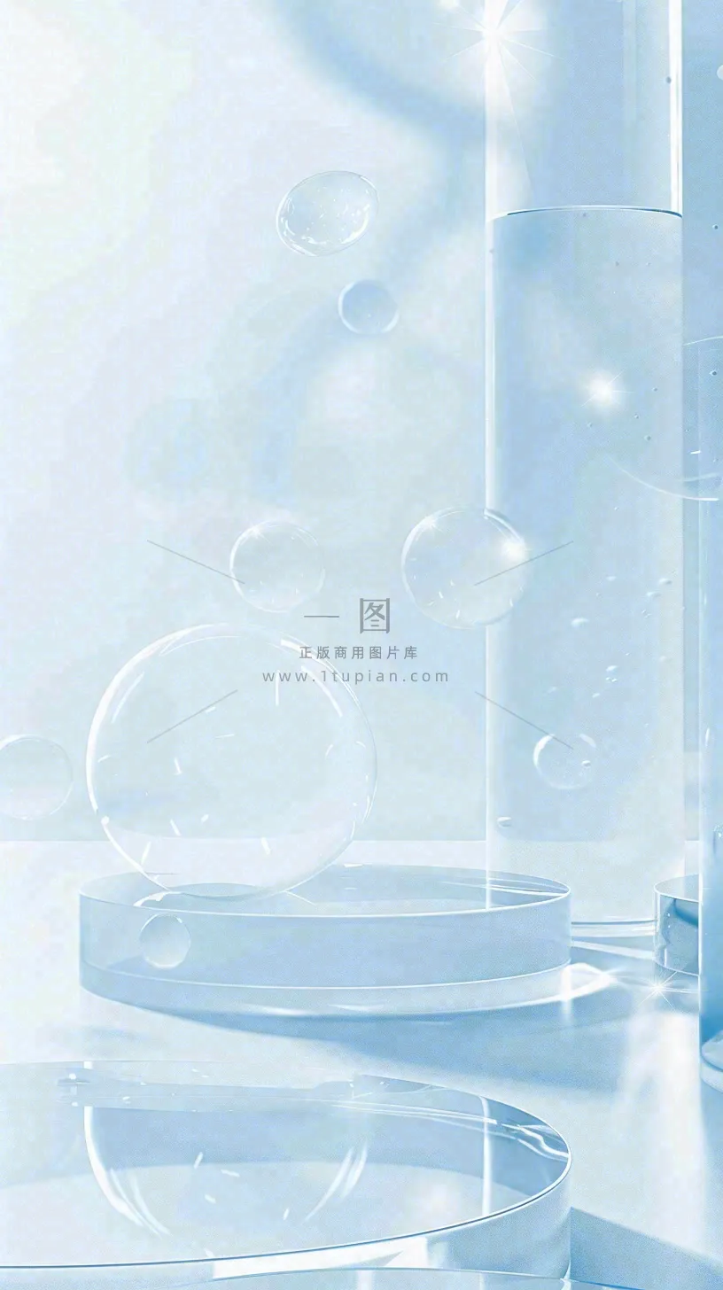 美妆护肤3d展台清新背景