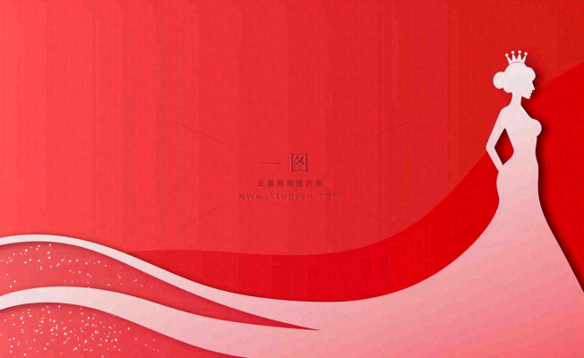 红色立体剪贴画女王女生节妇女节插画背景 红色立体剪贴画女王女生节妇女节插画背景