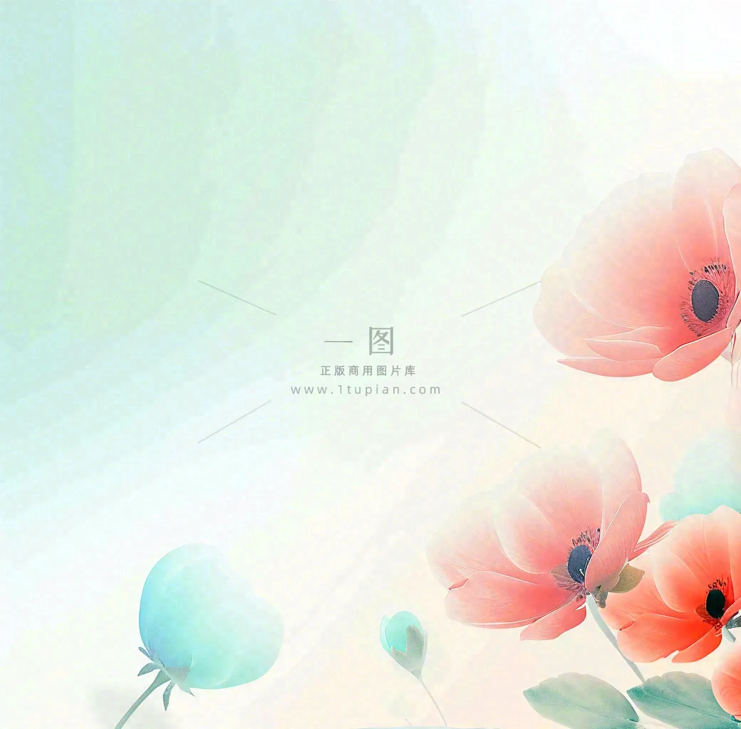 彩色简约鲜花花束郁金香渐变花朵