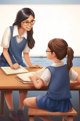 上课老师学生扁平插画背景 上课老师学生扁平插画背景