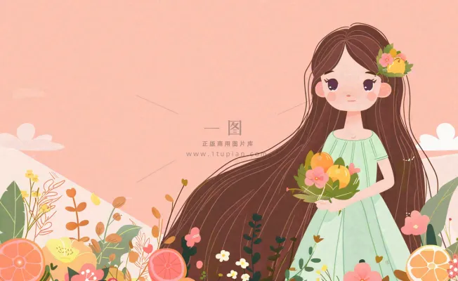 粉色ins时尚女生节绿植女神节妇女节小清新插画背景 粉色ins时尚女生节绿植女神节妇女节小清新插画背景