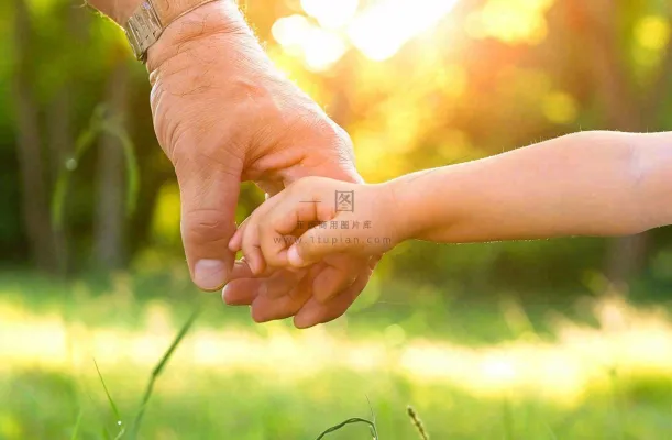 大手牵小手温馨阳光亲情父亲节摄影图 大手牵小手温馨阳光亲情父亲节摄影图