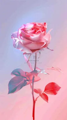 渐变玫瑰花创意插画情人节背景 渐变玫瑰花创意插画情人节背景