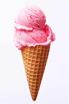 粉色冰淇淋球蛋筒摄影图
