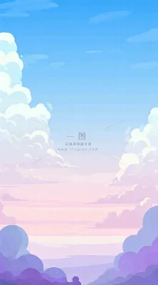 蓝紫色天空白云清新浪漫落日海上倒影 蓝紫色天空白云清新浪漫落日海上倒影