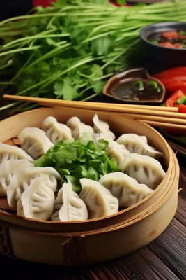 饺子传统美食节日摄影图