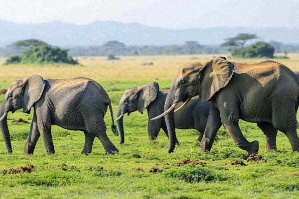 非洲大草原大象动物摄影图