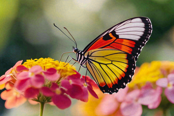 蝴蝶昆虫春天植物摄影图