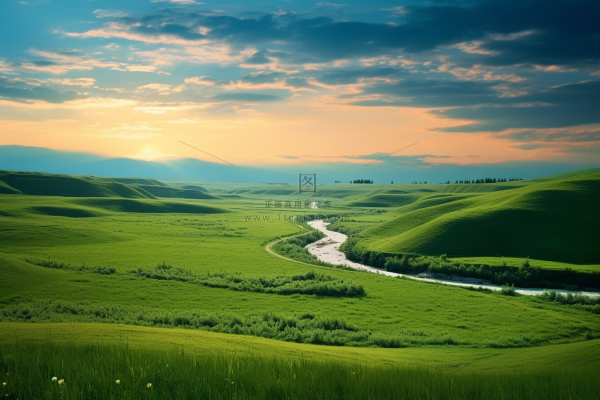 新疆春天草原风光大自然风景摄影图