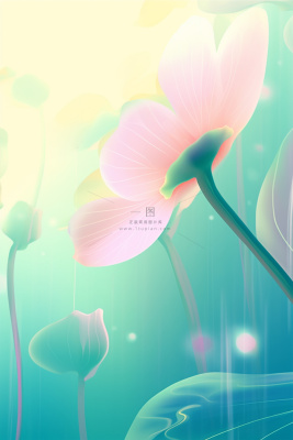 清新创意粉色荷花节气海报背景 清新创意粉色荷花节气海报背景