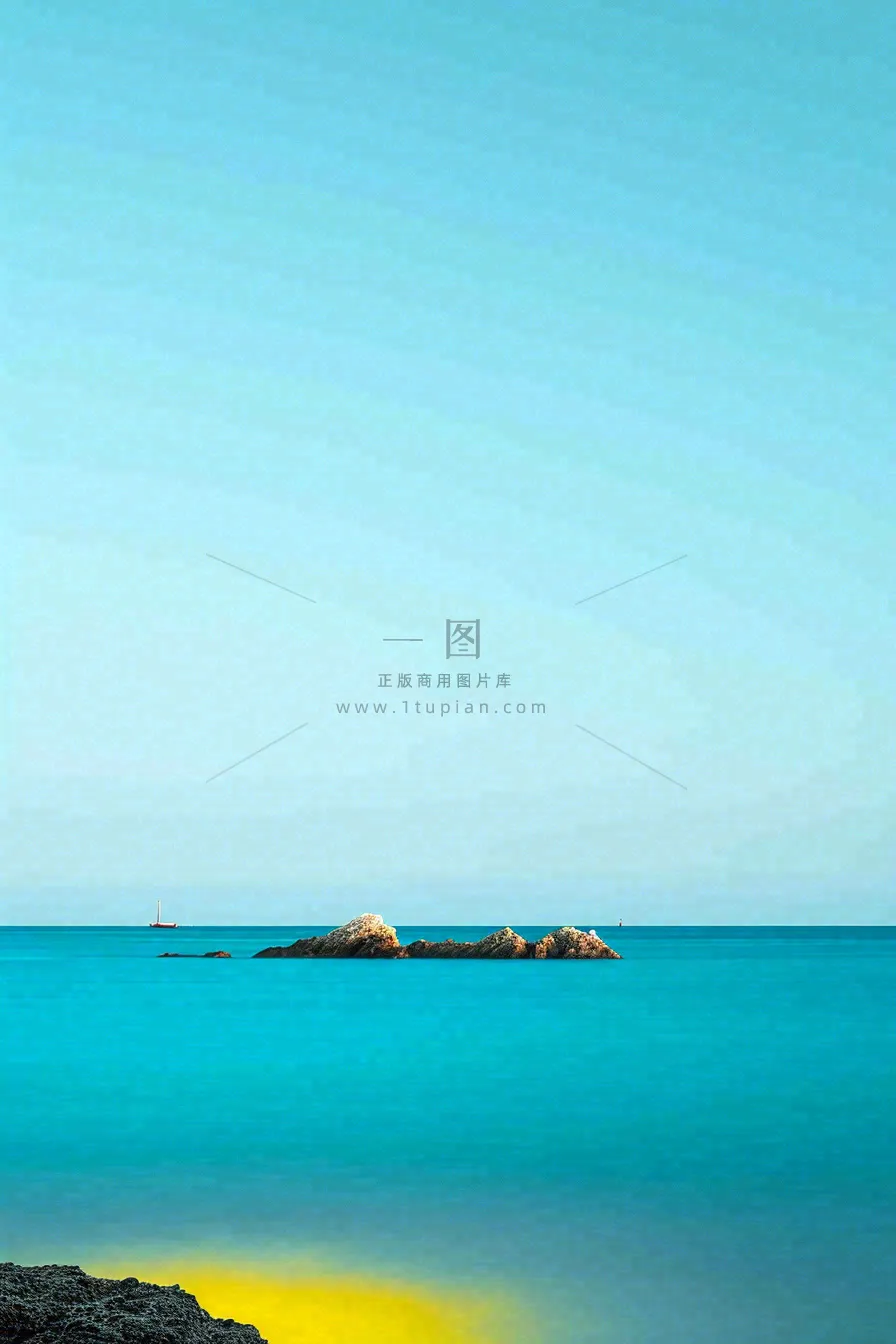 夏日海边海景蓝色清新海水游玩度假，大暑小暑