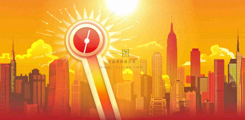 高温预警通知公告背景 高温预警通知公告背景