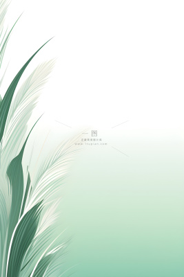 清新大气绿色芦苇羽毛背景 清新大气绿色芦苇羽毛背景