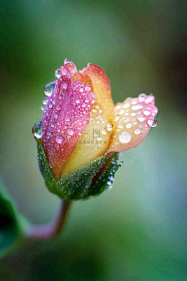 春天盛开的花朵露水雨水寒露摄影图