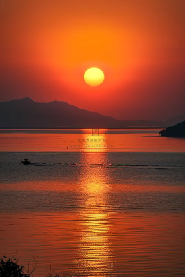 海上清晨日出朝霞云层摄影图