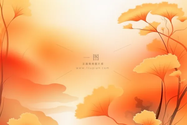 落叶秋叶黄色简约背景