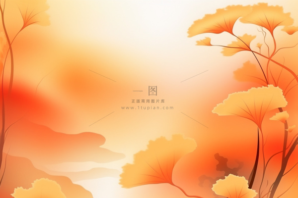 落叶秋叶黄色简约背景 落叶秋叶黄色简约背景