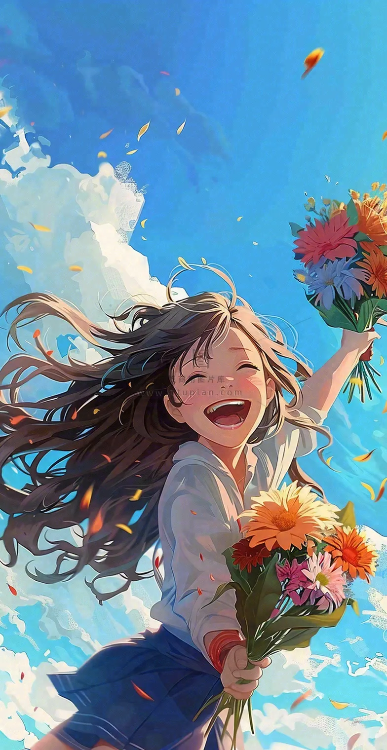 学生毕业季考试青春插画背景