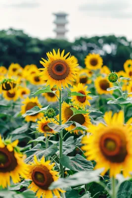 向日葵向阳鲜花摄影图