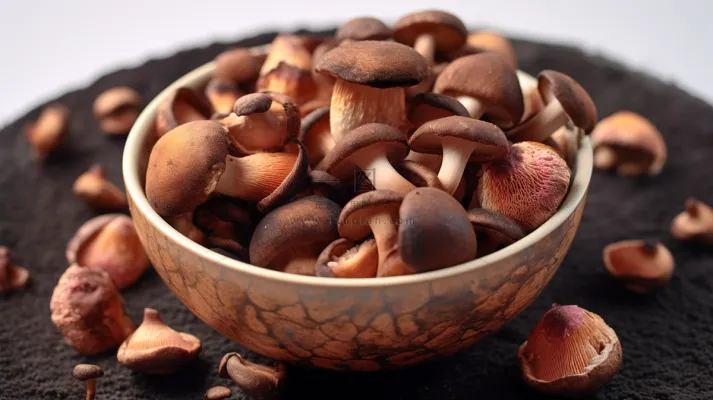 新鲜采摘的蘑菇蔬菜摄影图