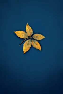 简约大气蓝色一叶秋叶背景