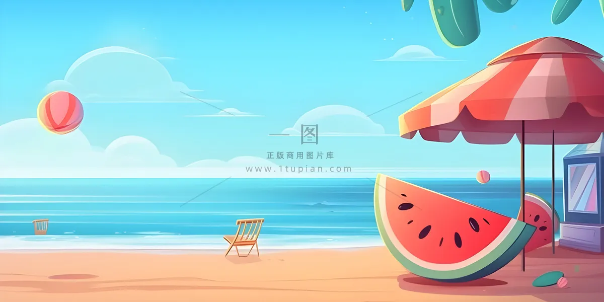 夏日海边沙滩背景