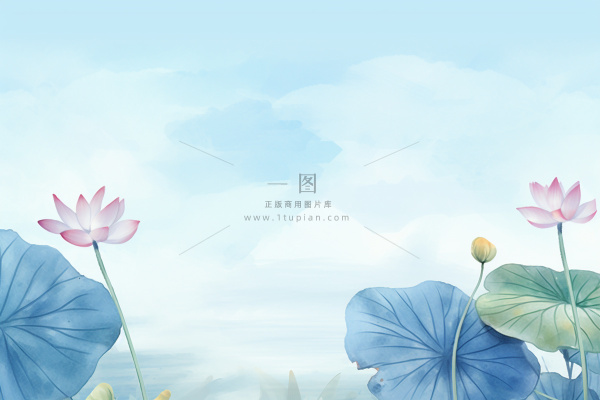 中国风清新荷花简约背景 中国风清新荷花简约背景