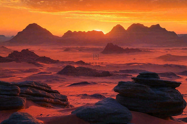 沙漠敦煌雅丹地貌黄土沙丘大漠风光摄影图