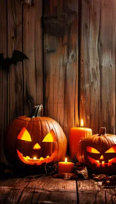 万圣节南瓜灯捣蛋恐怖背景