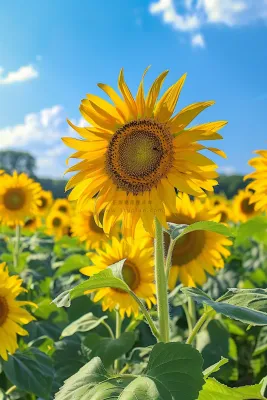 向日葵向阳鲜花摄影图