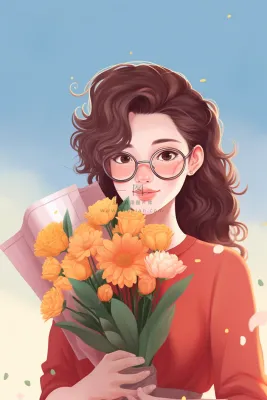 教师花束线条绘画背景 教师花束线条绘画背景