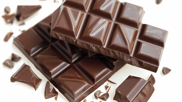 巧克力白色背景 摄影图