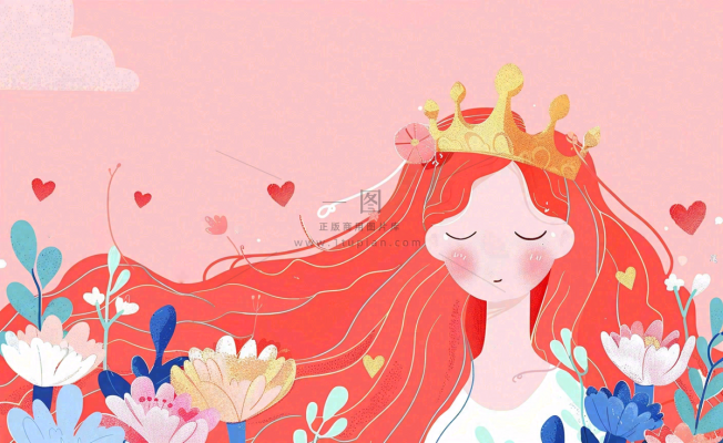 粉色鲜花女生节妇女节浪漫唯美插画背景 粉色鲜花女生节妇女节浪漫唯美插画背景