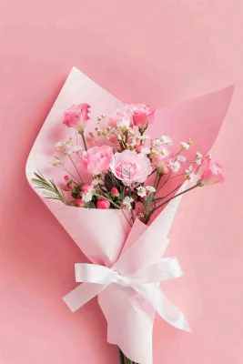 粉色鲜花玫瑰花花束妇女节七夕摄影图