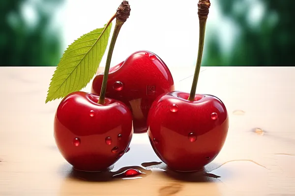 樱桃车厘子新鲜水果水珠摄影图