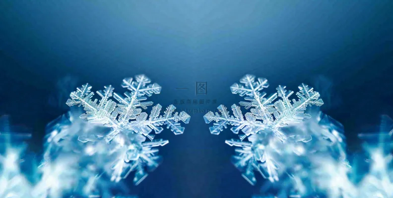 冬季雪花水晶蓝色寒冷小寒大寒大雪摄影图 冬季雪花水晶蓝色寒冷小寒大寒大雪摄影图