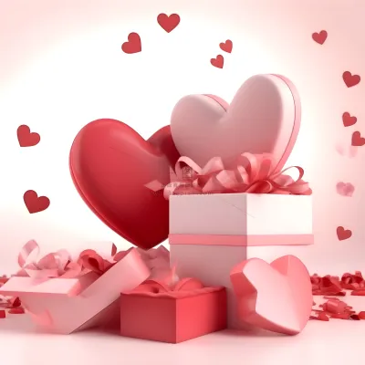 情人节520粉红礼物礼盒爱心浪漫海报素材背景
