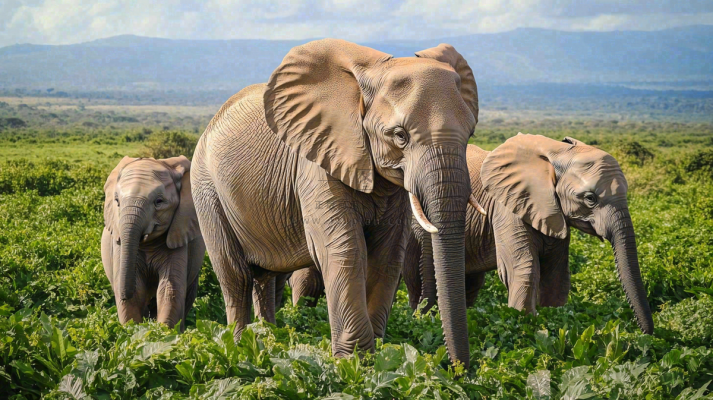 非洲大草原大象动物摄影图