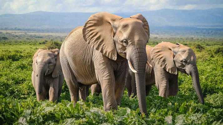 非洲大草原大象动物摄影图