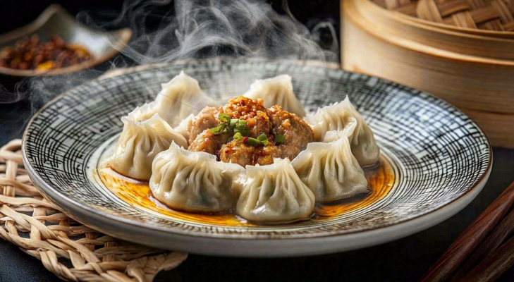 笼屉美味的灌汤包早点美食摄影图