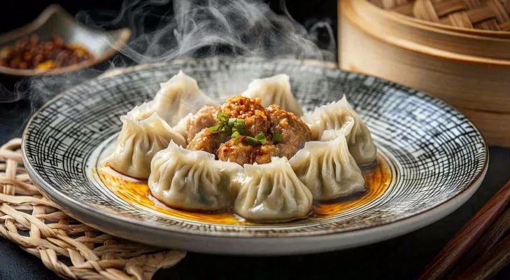 笼屉美味的灌汤包早点美食摄影图