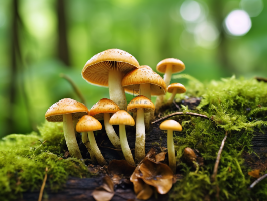 森林蘑菇枯木树干青苔苔藓摄影图 森林蘑菇枯木树干青苔苔藓摄影图