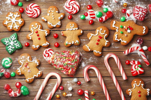 糖果姜饼人圣诞摄影图 糖果姜饼人圣诞摄影图