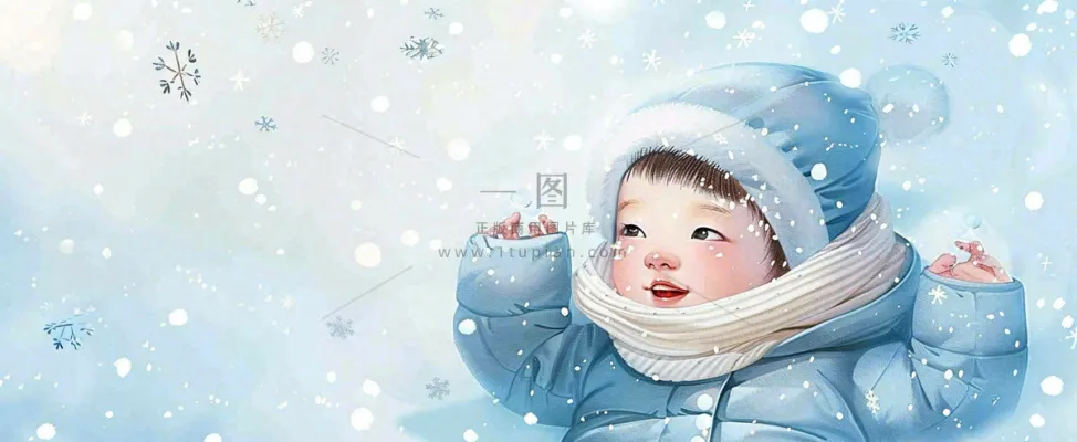 冬季雪地里玩耍的男孩堆雪人可爱卡通插画小雪大雪小寒大寒背景 冬季雪地里玩耍的男孩堆雪人可爱卡通插画小雪大雪小寒大寒背景