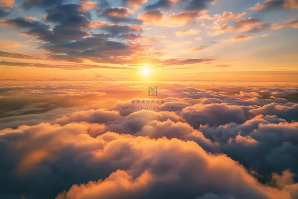 清晨日出朝霞云层摄影图 