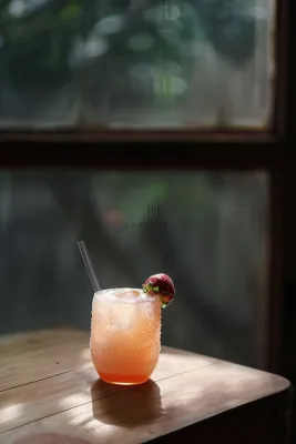 冰镇草莓汽水气泡酒饮料摄影图