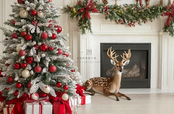 圣诞节室内装饰节日氛围摄影图 圣诞节室内装饰节日氛围摄影图