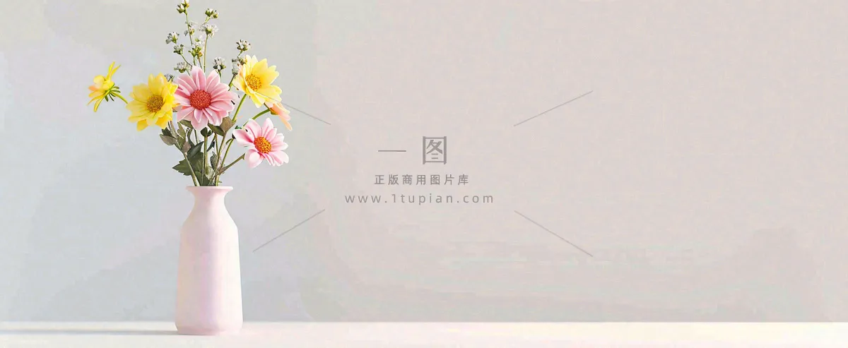 桌面花瓶花束简约情人节花束室内装饰摄影图