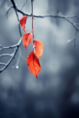 小雪冻枝叶子淡雅简约节气海报背景 小雪冻枝叶子淡雅简约节气海报背景