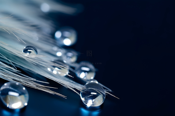 露珠蓝色清新大气背景